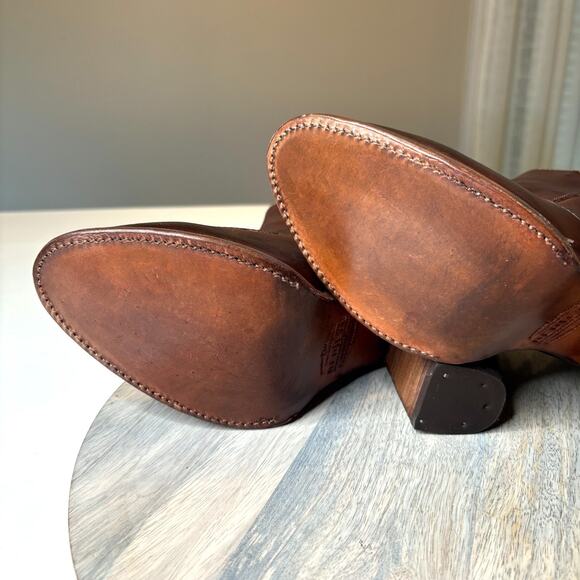 Bed Stu Isla Cobbler Brown Leather Ankle Boots Women’s 8.5 Rustic Heeled Booties - Picture 9 of 12